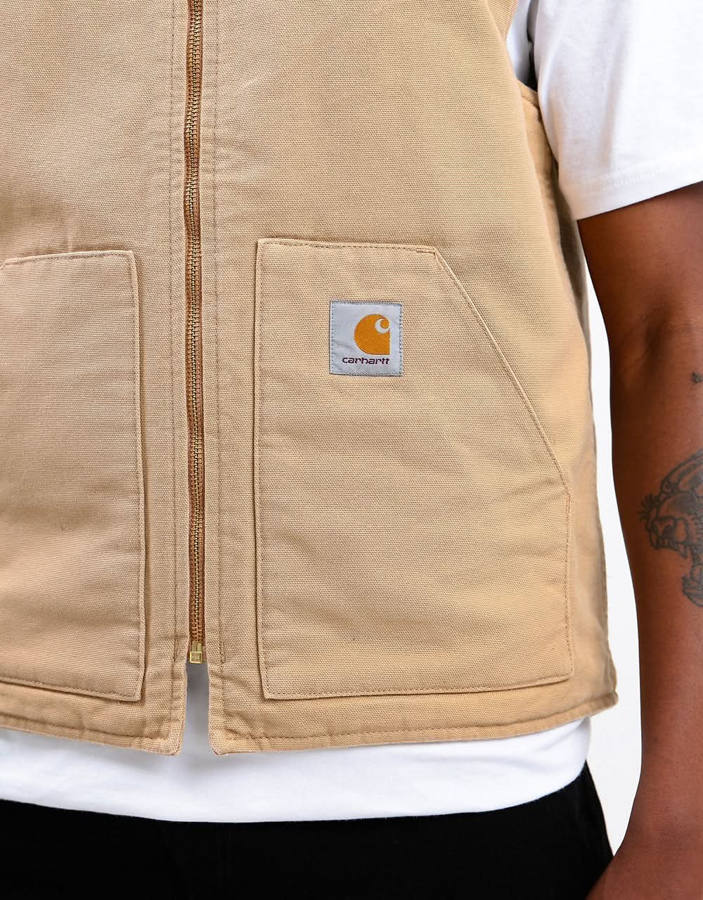 Carhartt WIP Classic Vest - Dusty H Brown (Rinsed)