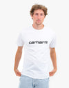 Carhartt WIP S/S Script Embroidery T-Shirt - White/Black