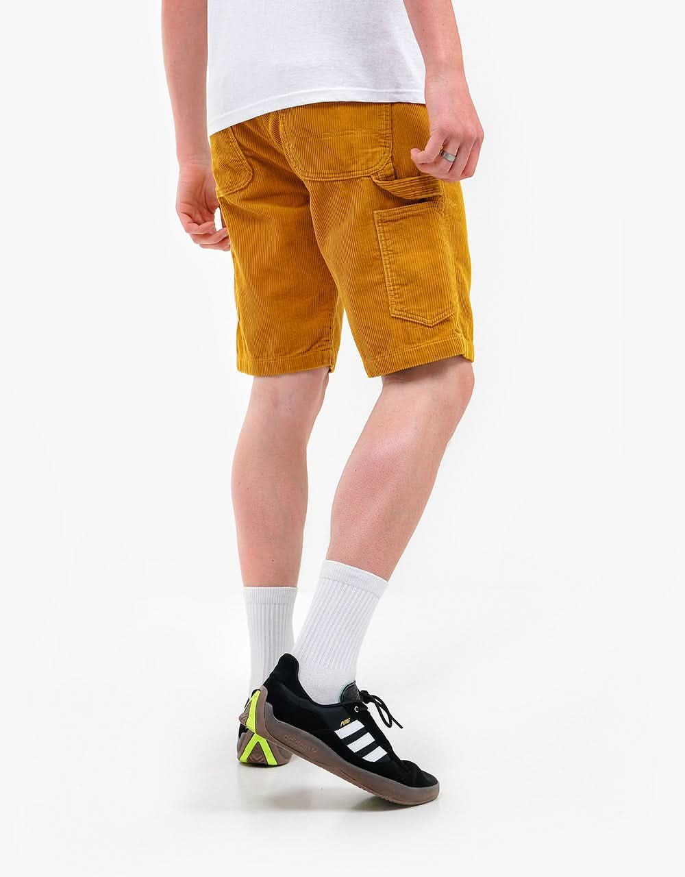 Route One Big Wale Cord Carpenter Shorts - Mustard