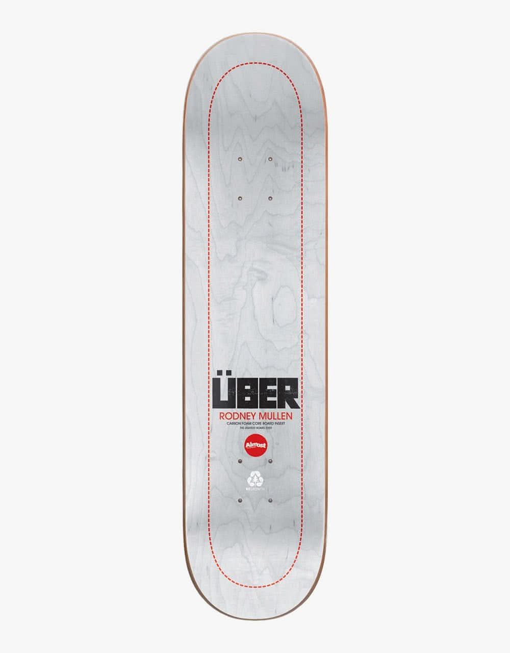 Almost Mullen Über White Skateboard Deck - 8"