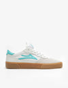 Lakai Cambridge Skate Shoes - White/Teal Suede