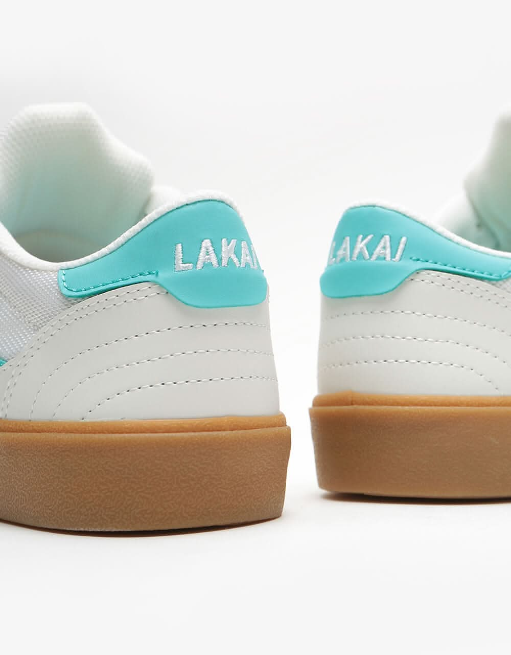 Lakai Cambridge Skate Shoes - White/Teal Suede