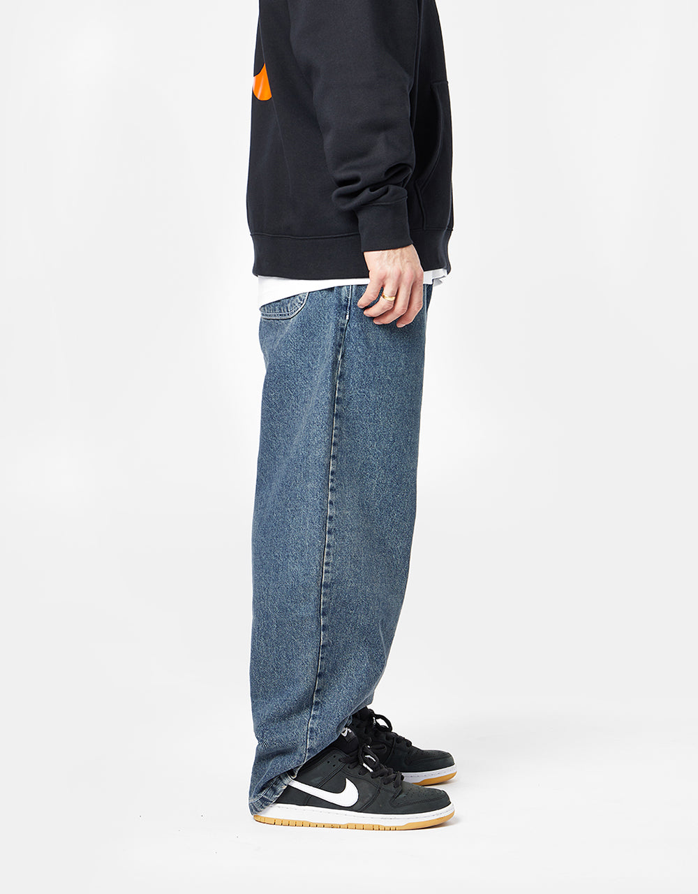 Route One Super Baggy Denim Jeans - Light Wash