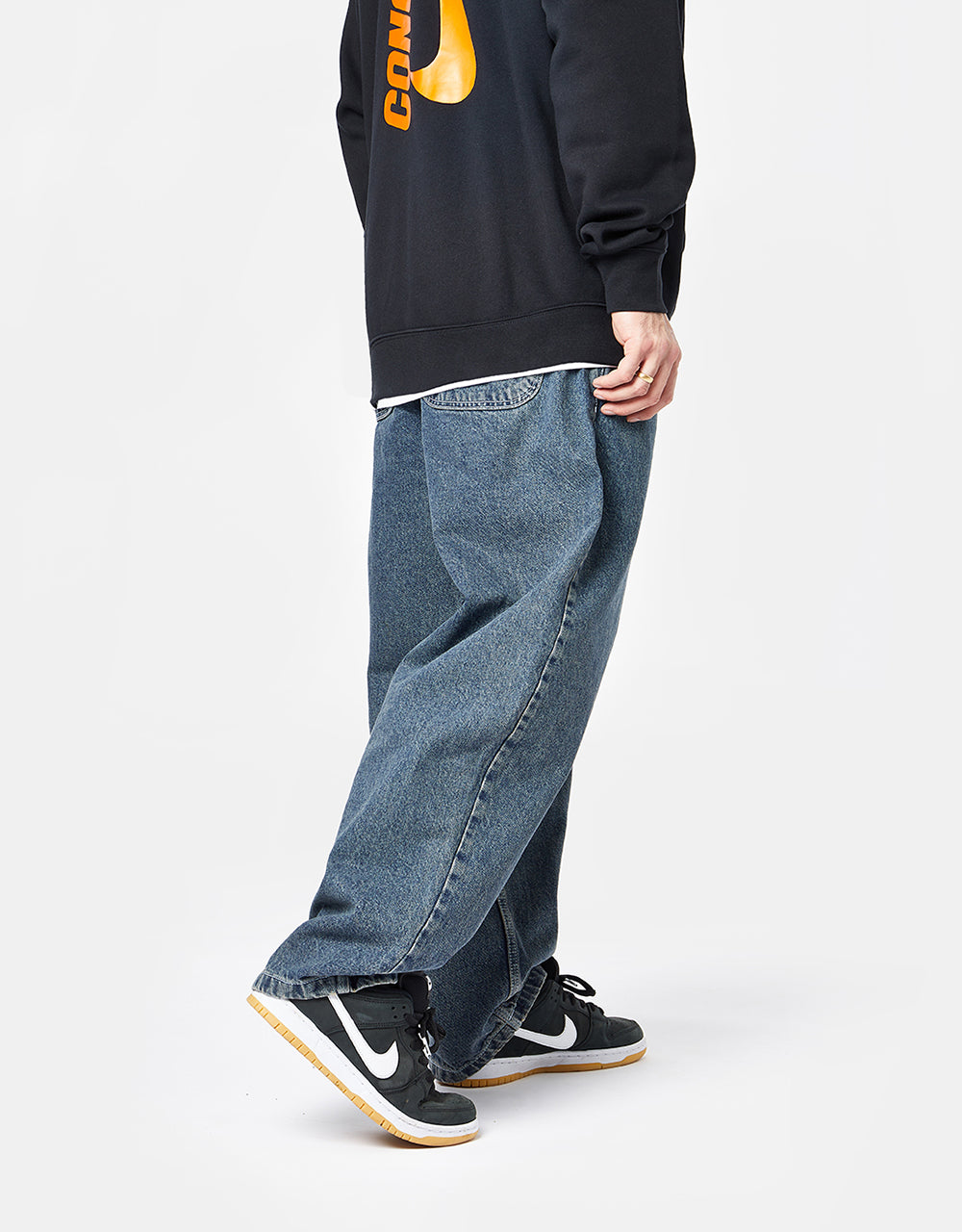 Route One Super Baggy Denim Jeans - Light Wash