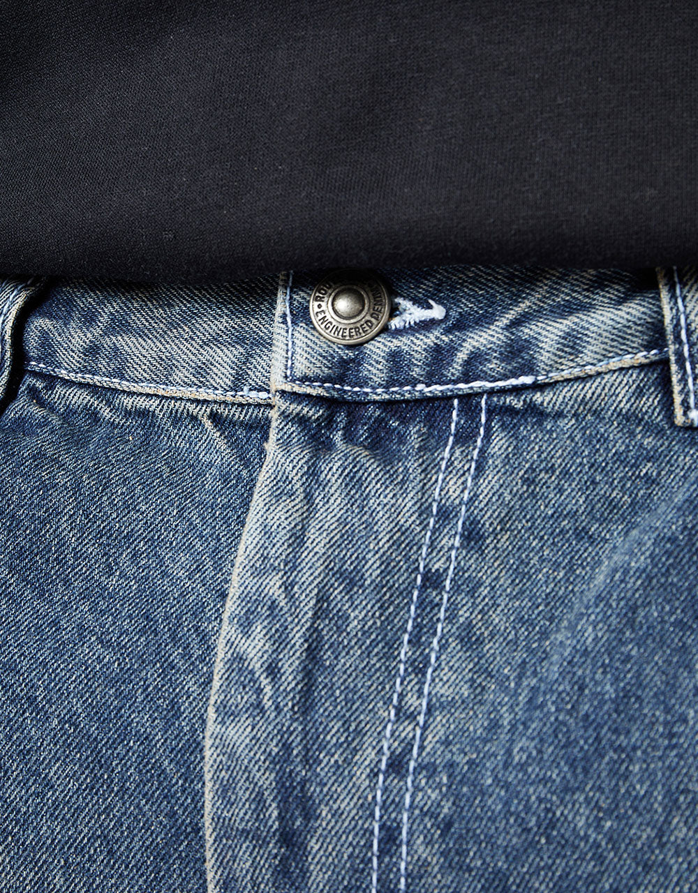 Route One Super Baggy Denim Jeans - Light Wash