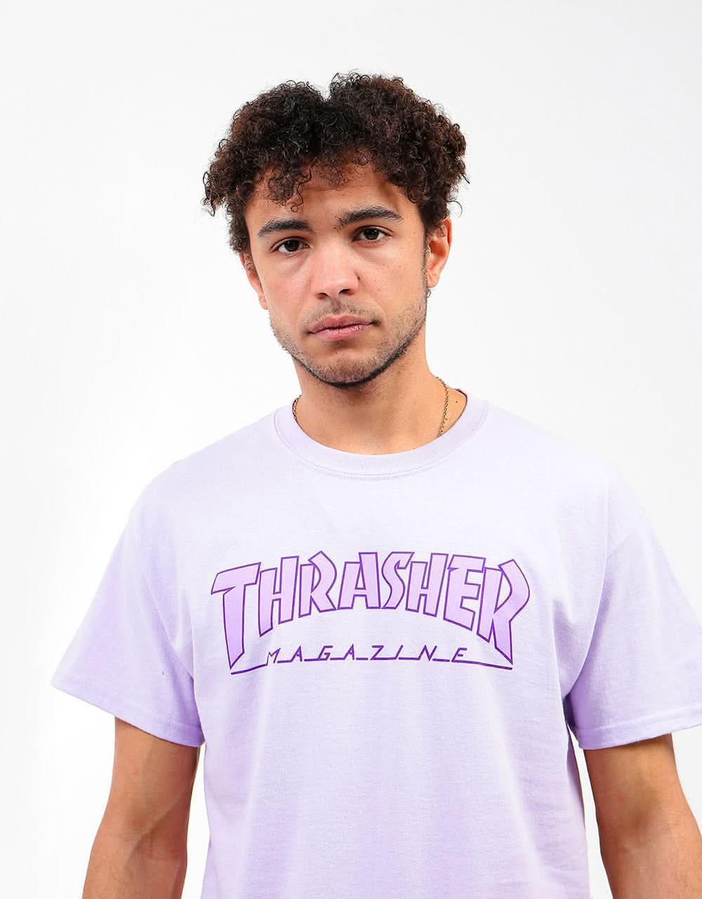 Thrasher Outlined T-Shirt - Orchid