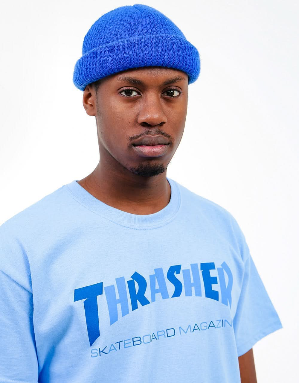 Thrasher Checkers T-Shirt - Carolina Blue