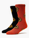 Santa Cruz Womens Sunflower 2 Pack Socks - Multi