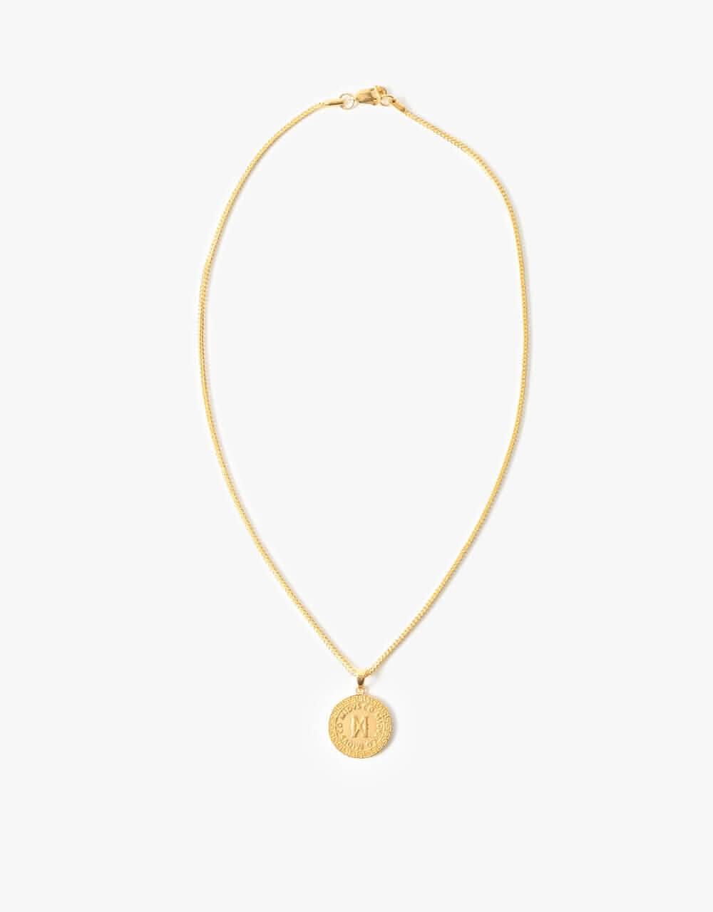 Midvs Co 18K Gold Plated Meander Coin Necklace - Gold