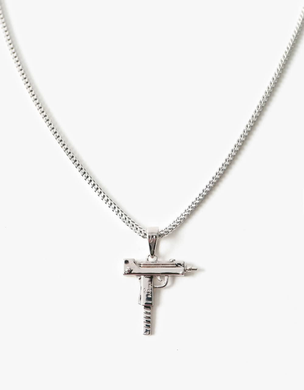 Midvs Co 18K Gold Plated Uzi Necklace - White Gold