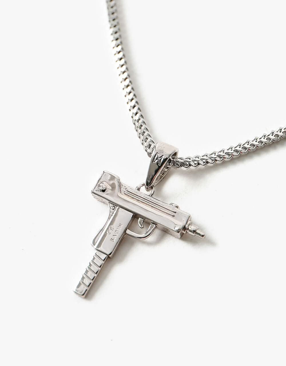 Midvs Co 18K Gold Plated Uzi Necklace - White Gold