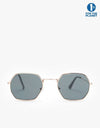 Route One Hex Sunglasses - Gold Green Lens