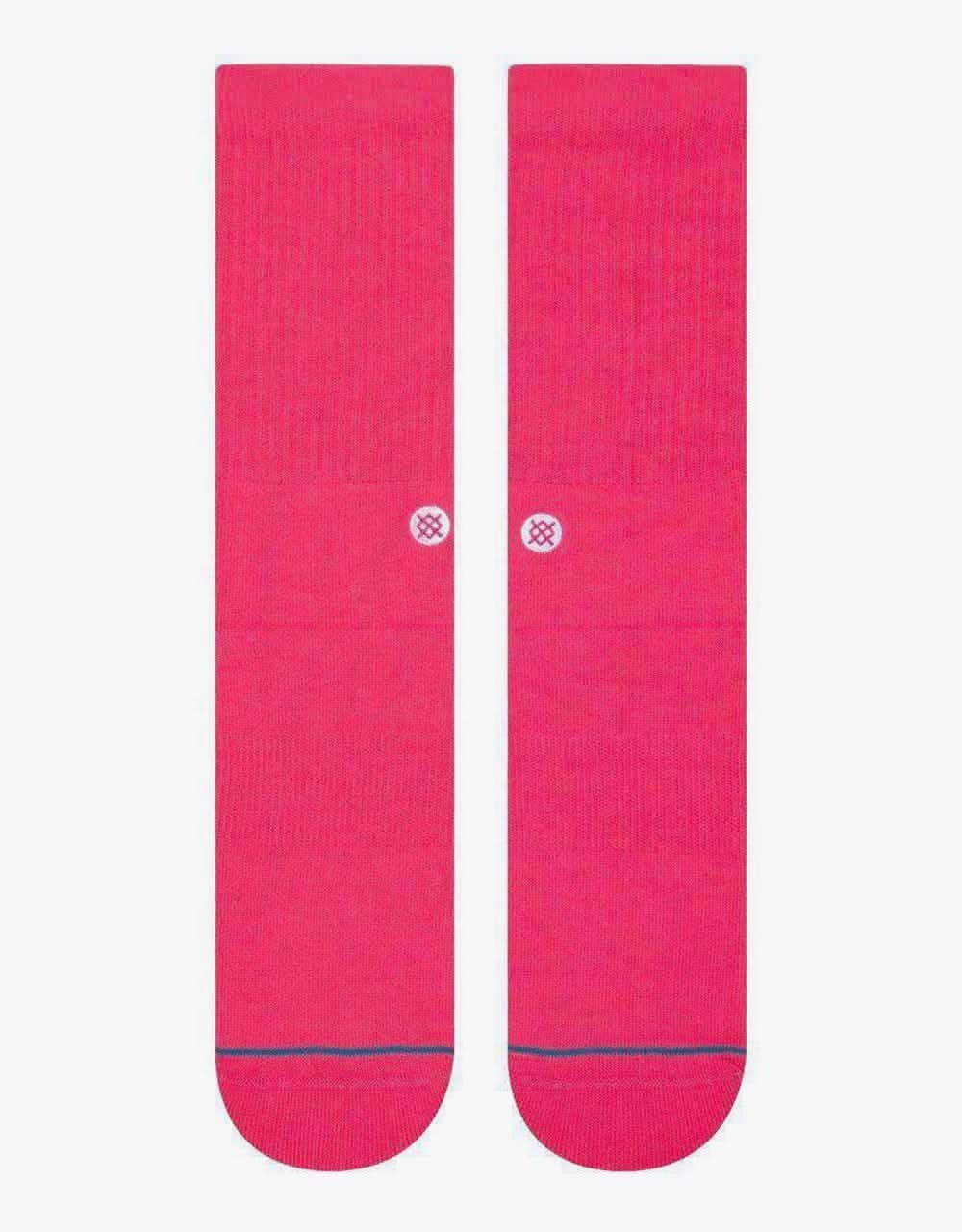 Stance Icon Classic Crew Socks - Neon Pink