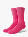 Stance Icon Classic Crew Socks - Neon Pink