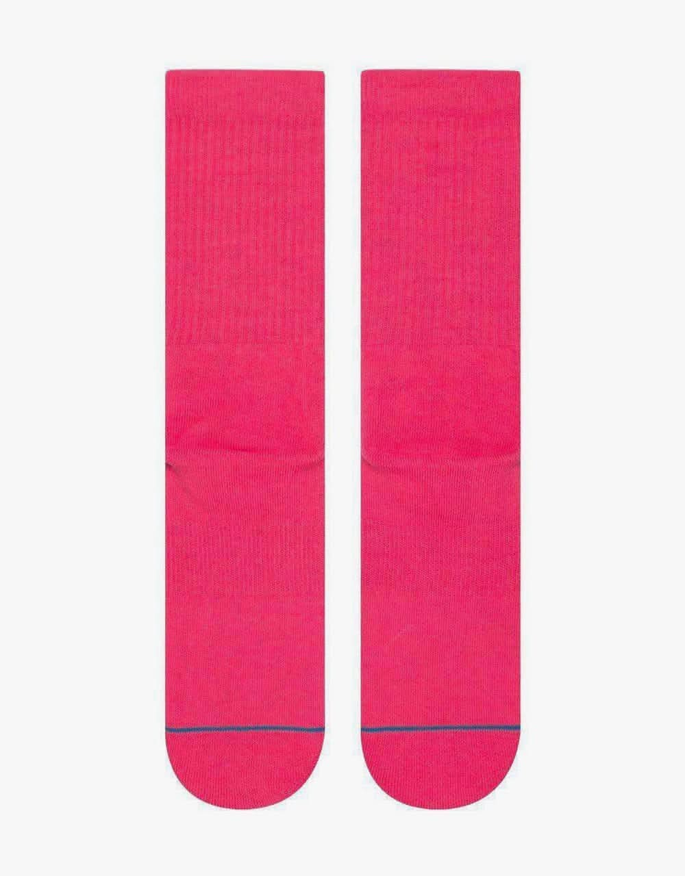 Stance Icon Classic Crew Socks - Neon Pink