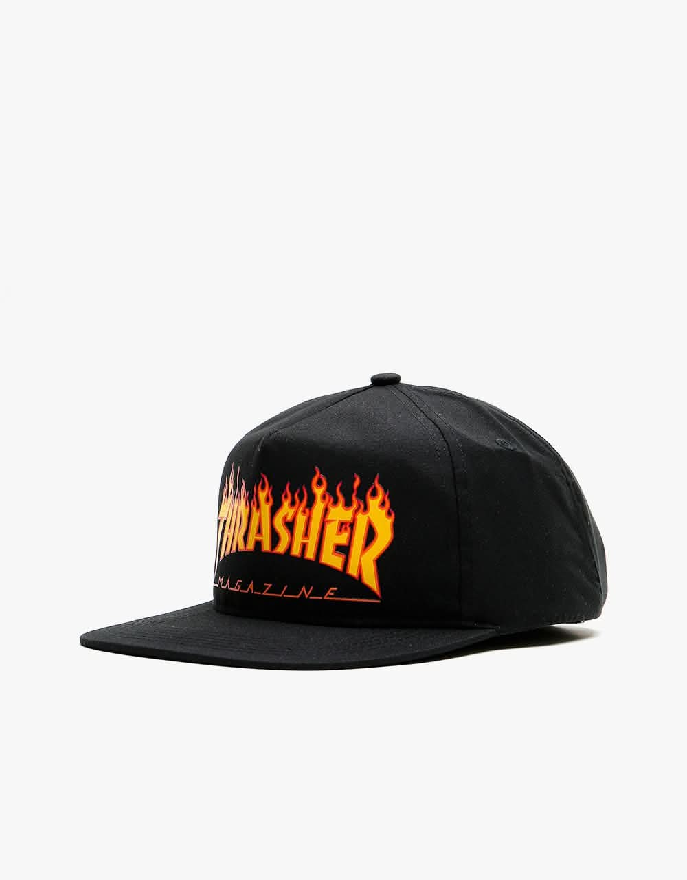 Thrasher Flame Logo Snapback Cap - Black