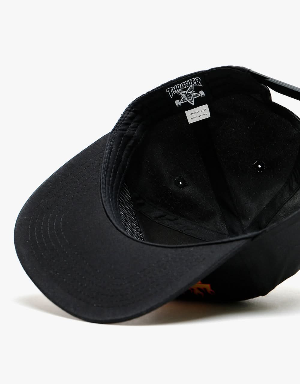 Thrasher Flame Logo Snapback Cap - Black