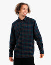 Carhartt WIP L/S Baxter Shirt - Baxter Check: Dark Navy/Grove