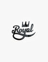 Royal Crown Script 4" Sticker