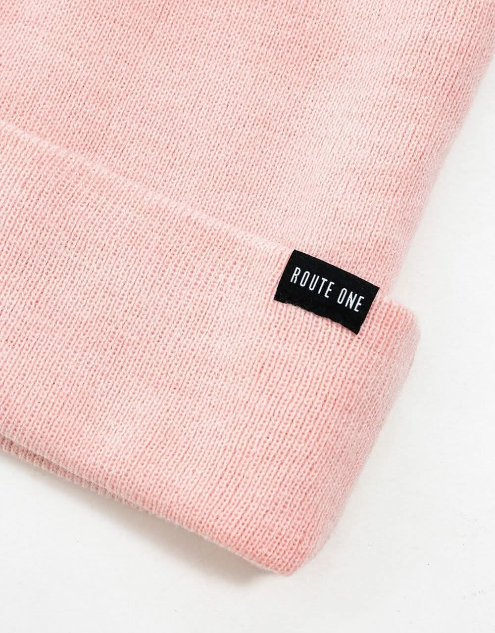 Route One Recycled NY Cuff Beanie - Light Pink