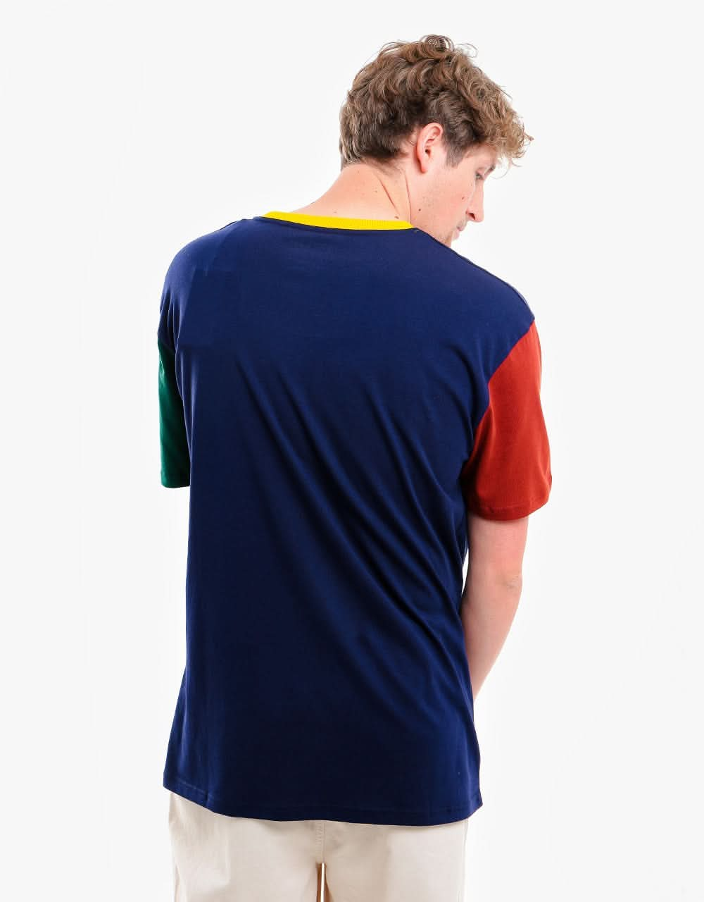 Route One Organic Colourblock T-Shirt - Navy/Multi