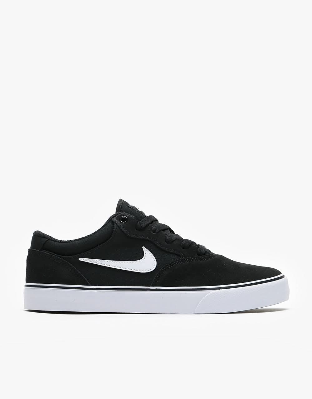 Nike SB Chron 2 Skate Shoes - Black/White-Black