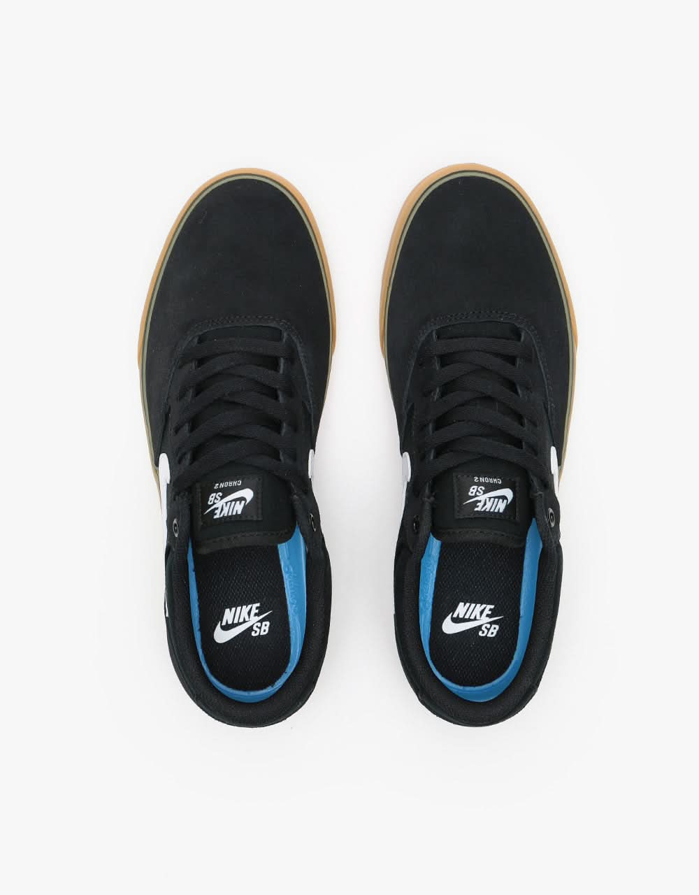 Nike SB Chron 2 Skate Shoes - Black/White-Black-Gum Light Brown