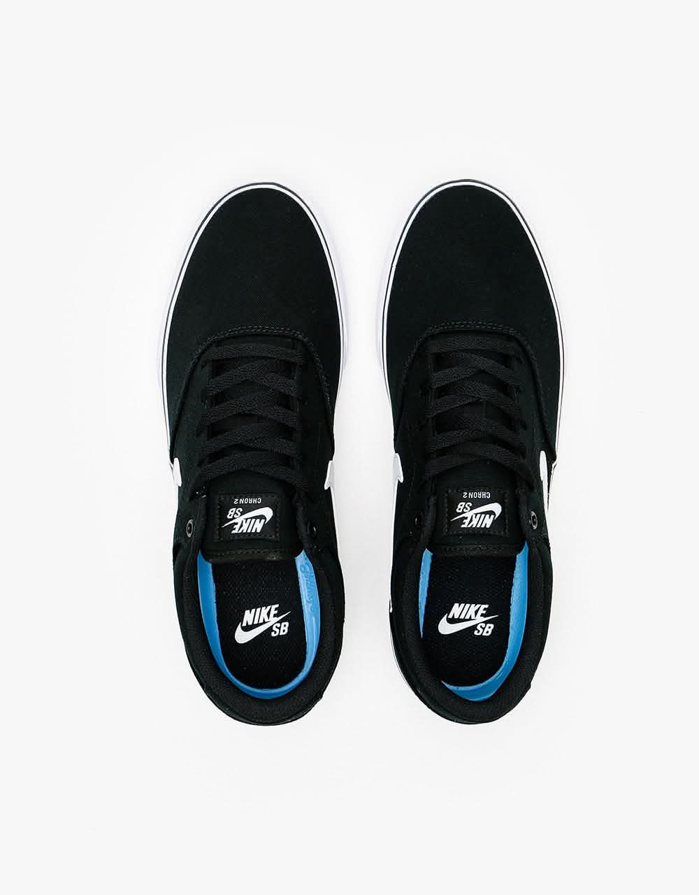 Nike SB Chron 2 Canvas Skate Shoes - Black/White-Black