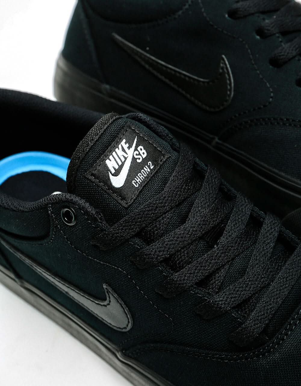 Nike SB Chron 2 zapatos de skate de lona - Negro/Negro-Negro