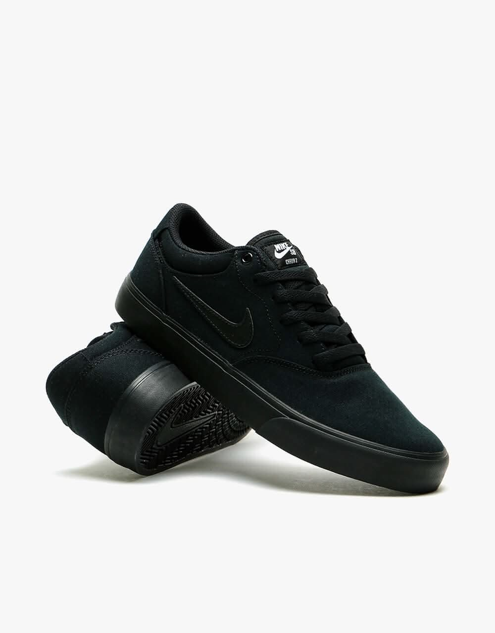 Nike SB Chron 2 zapatos de skate de lona - Negro/Negro-Negro