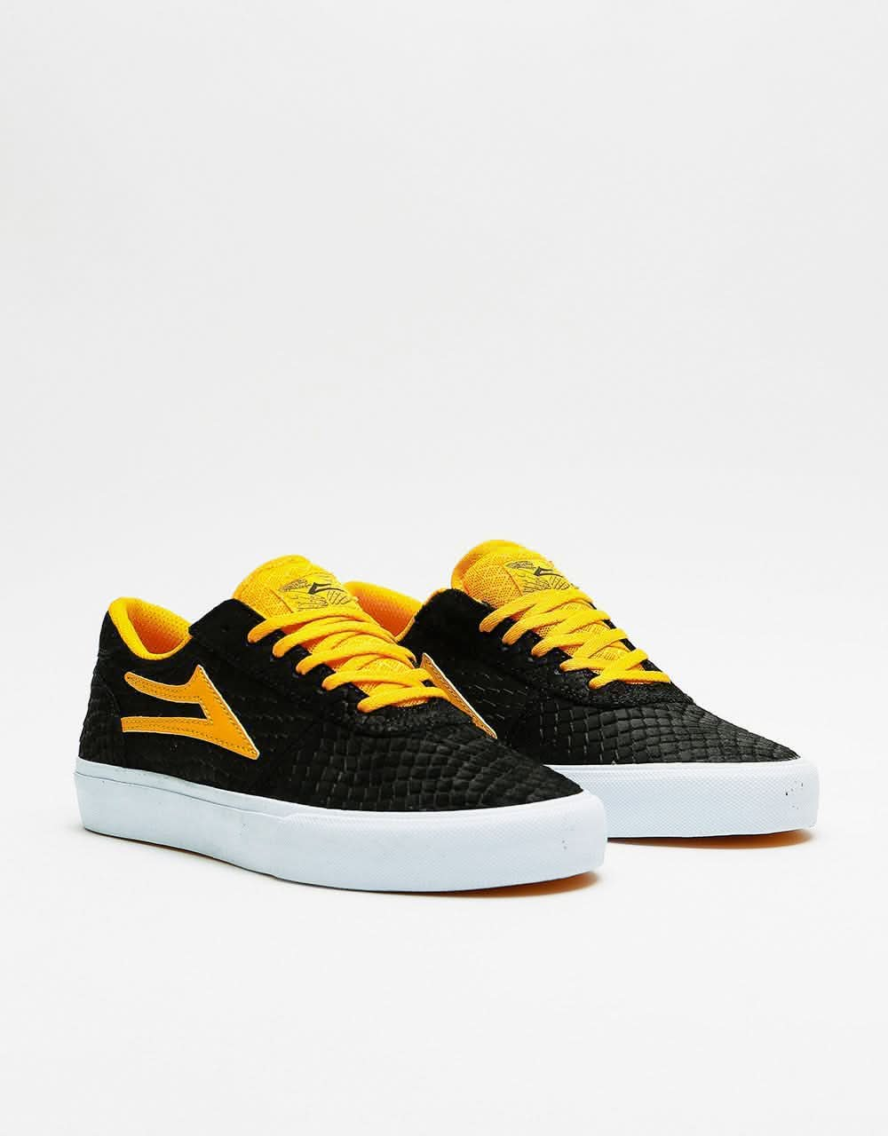 Lakai x Doom Sayers Manchester Skate Shoes - Black/Gold Suede