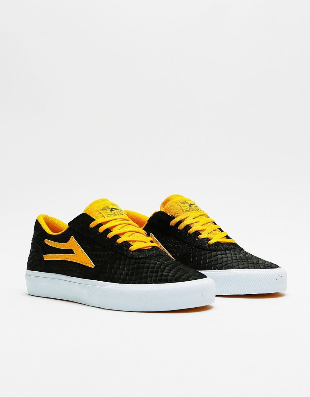 Lakai x Doom Sayers Manchester Skate Shoes - Black/Gold Suede