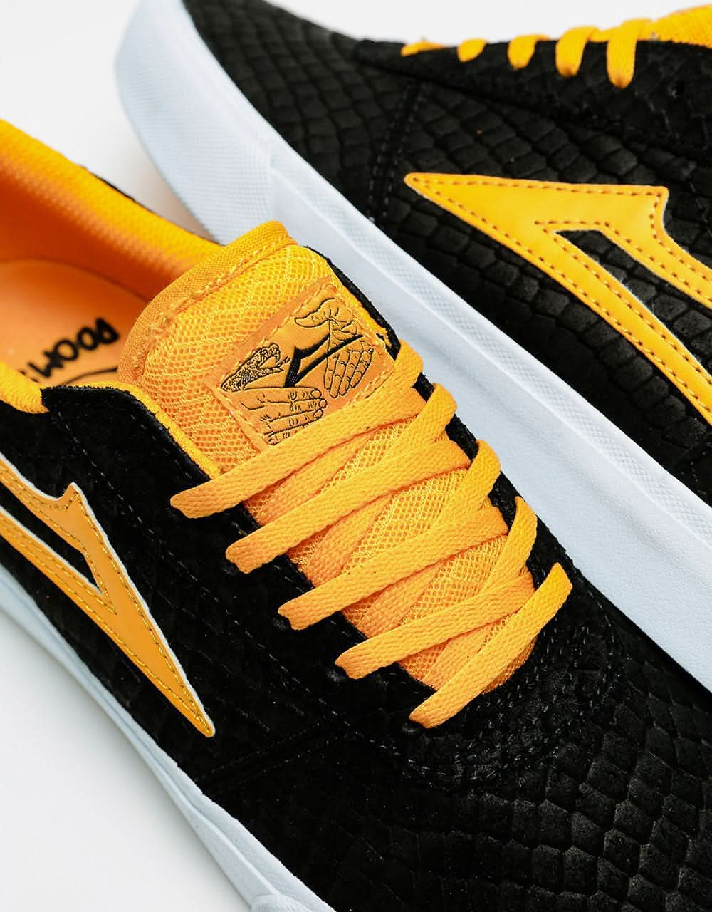 Lakai x Doom Sayers Manchester Skate Shoes - Black/Gold Suede