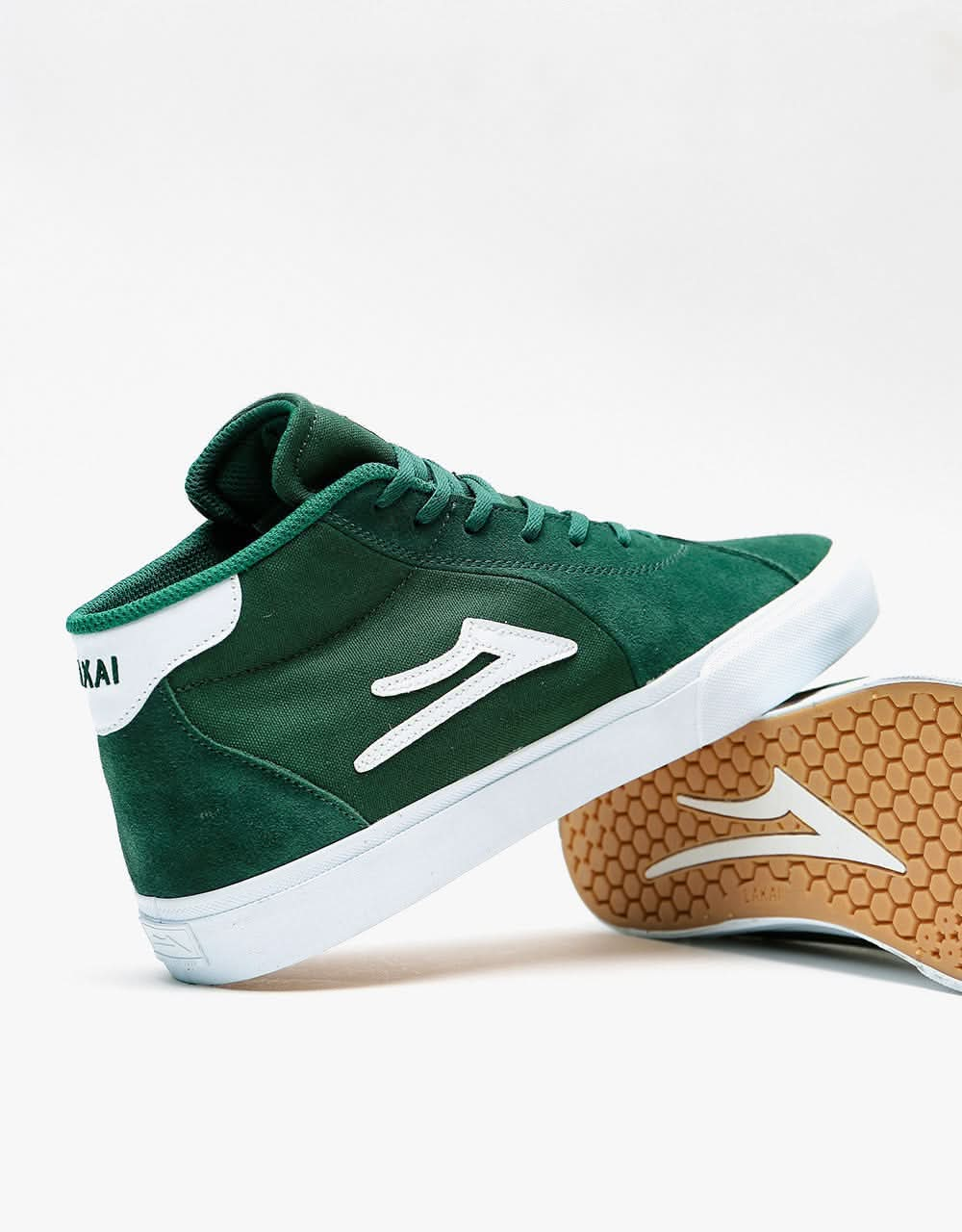 Lakai Flaco II Mid Skate Shoes - Pine Suede