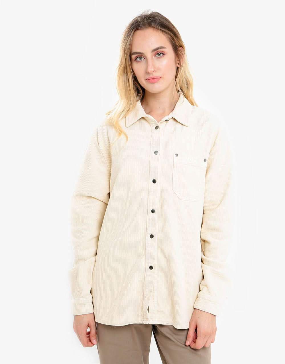 Kickers® Womens Cord Oversized Shirt - Beige