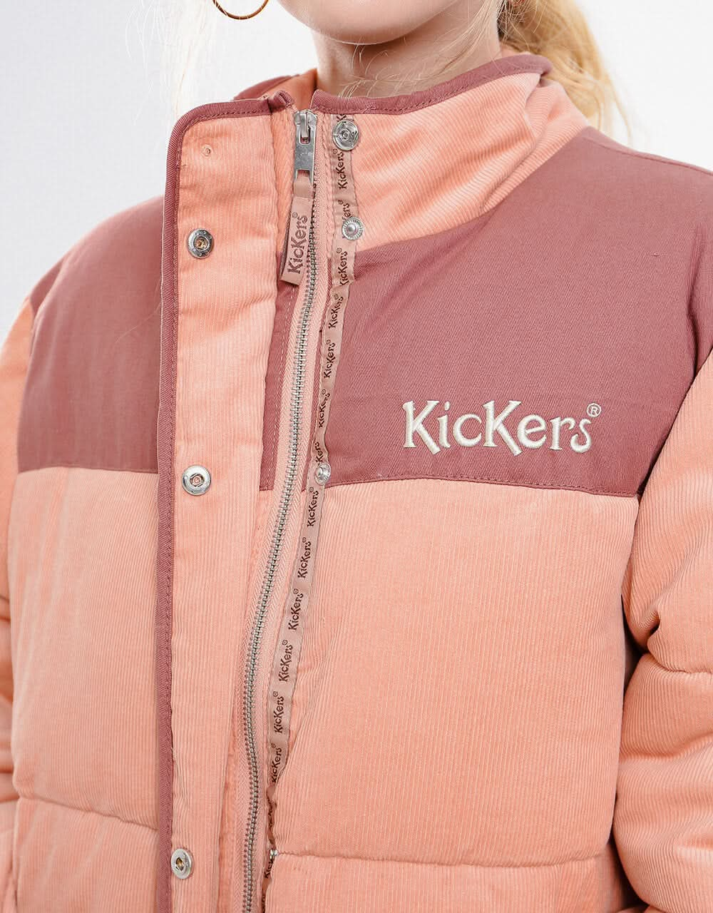 Kickers® Womens Cord Puffer - Dusty Pink