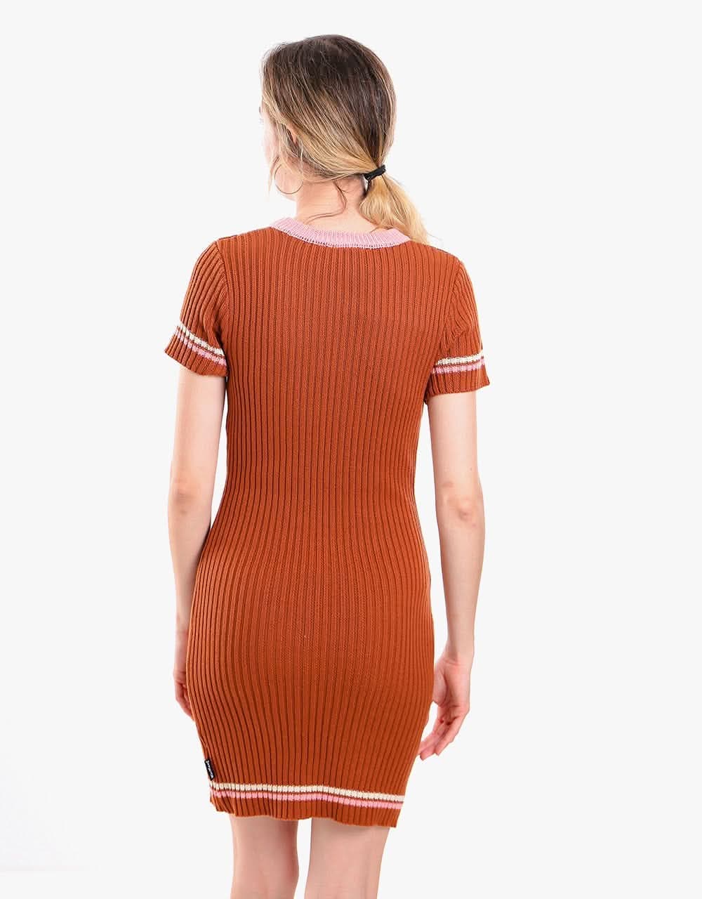 Kickers® Womens Rib Knit Mini Dress - Rust