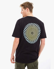 Spitfire Classic Swirl Fade T-Shirt - Black/Blue-Yellow Fade