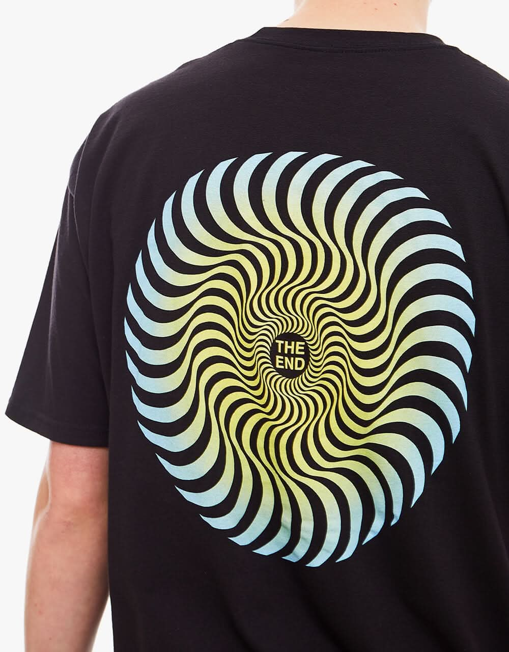 Spitfire Classic Swirl Fade T-Shirt - Black/Blue-Yellow Fade