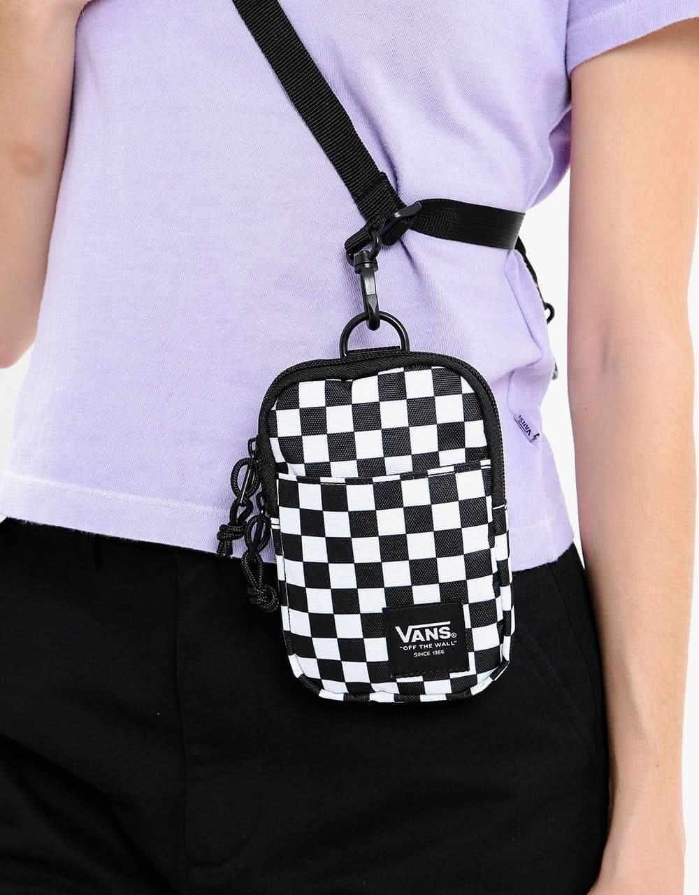 Vans Womens Call Waiting Lanyard - Black-White Checkerboard