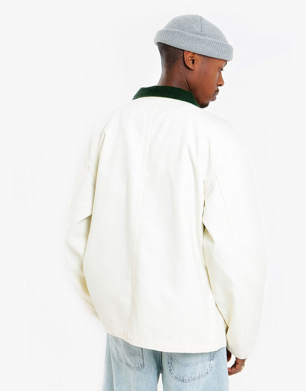 Stüssy Cord Collar Canvas Chore Jacket - Bone