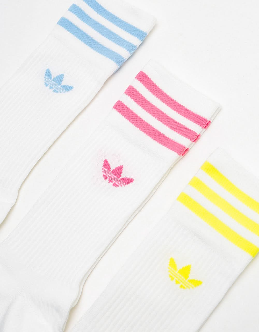 adidas Skateboarding Solid Crew 3 Pack Socks - White/Yellow/Roston/Amb