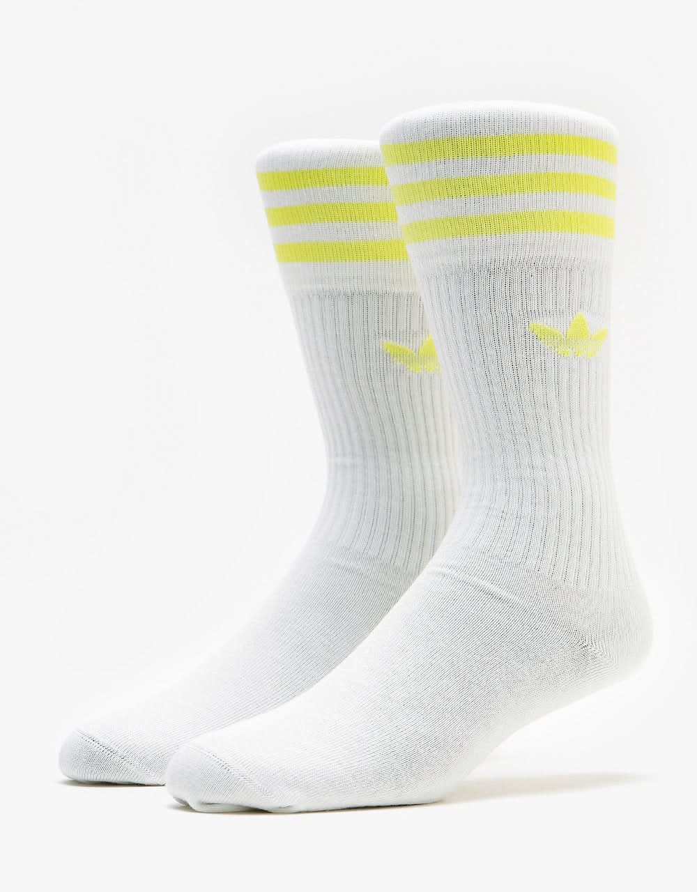 adidas Skateboarding Solid Crew 3 Pack Socks - White/Yellow/Roston/Amb