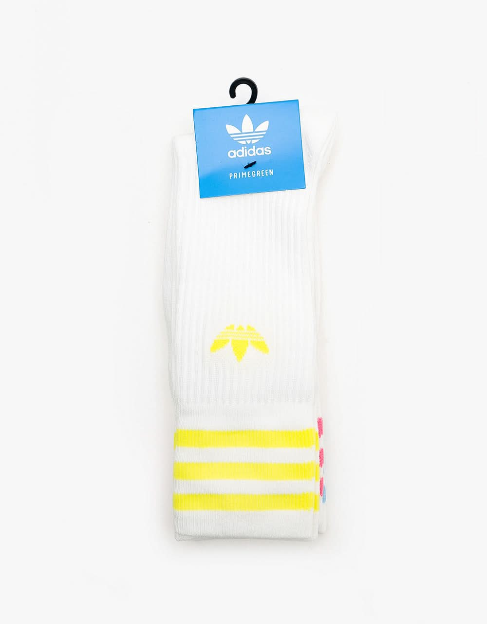 adidas Skateboarding Solid Crew 3 Pack Socks - White/Yellow/Roston/Amb