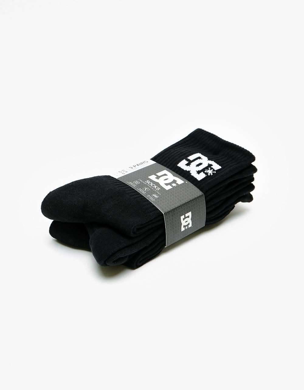 DC Crew 3 Pack Socks - Black