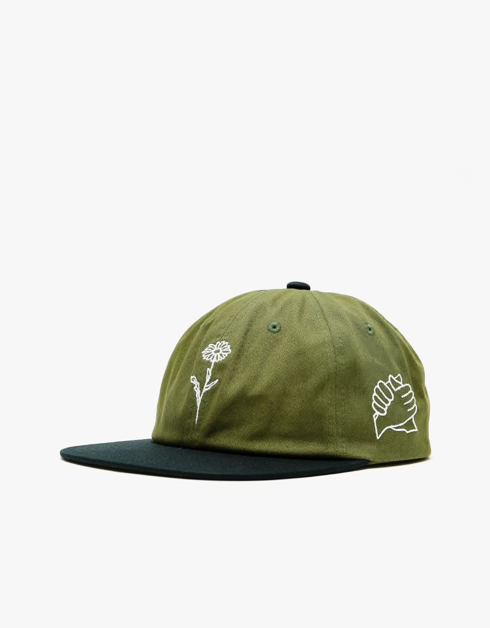 Obey Obey Unity 6 Panel Snapback Cap - Olive Multi