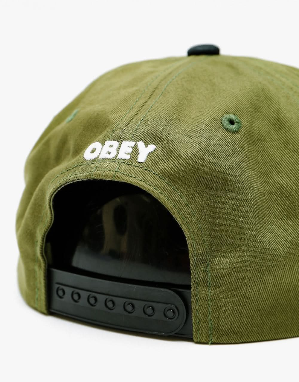 Obey Obey Unity 6 Panel Snapback Cap - Olive Multi