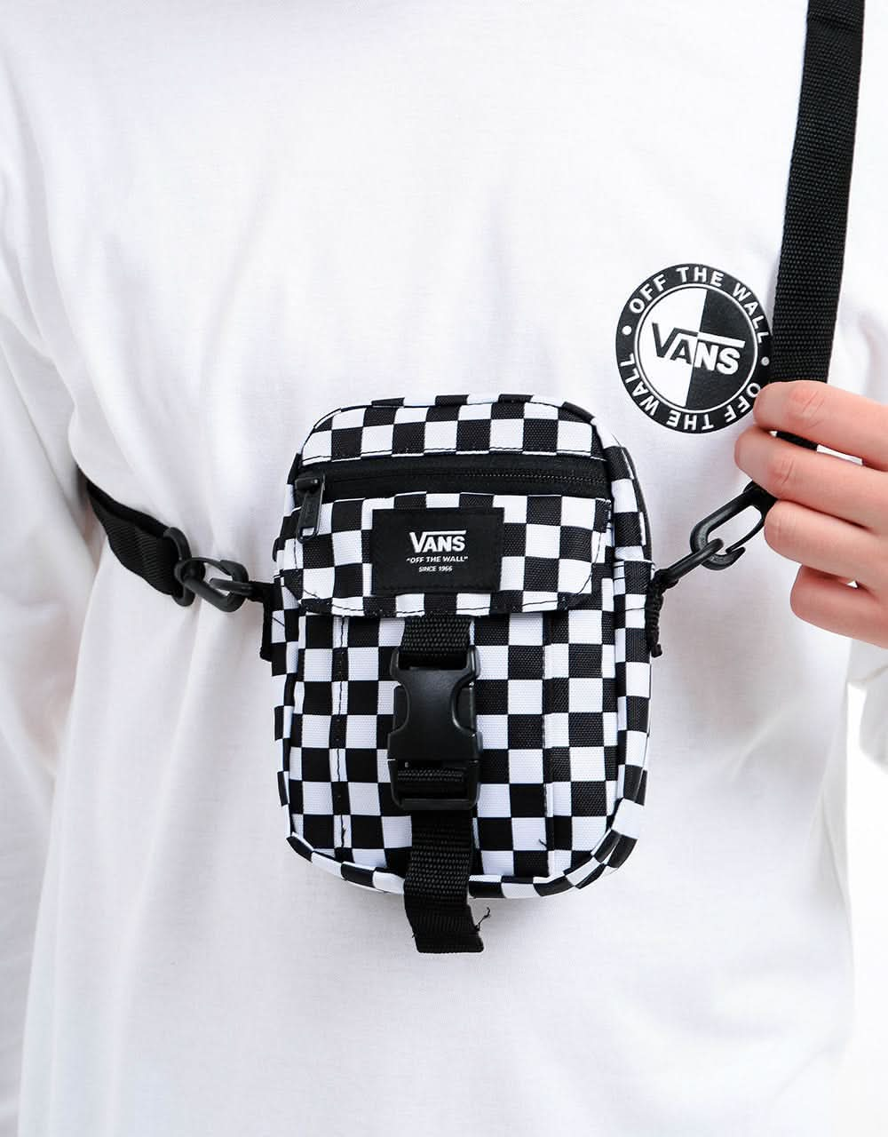 Vans New Varsity Cross Body Bag - Black/White Check