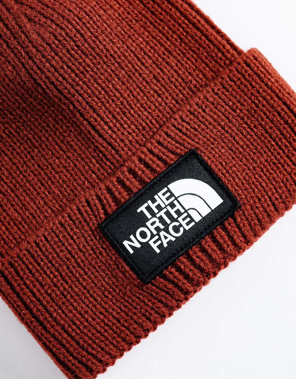 The North Face Box Logo Cuff Beanie   - Brick House Red