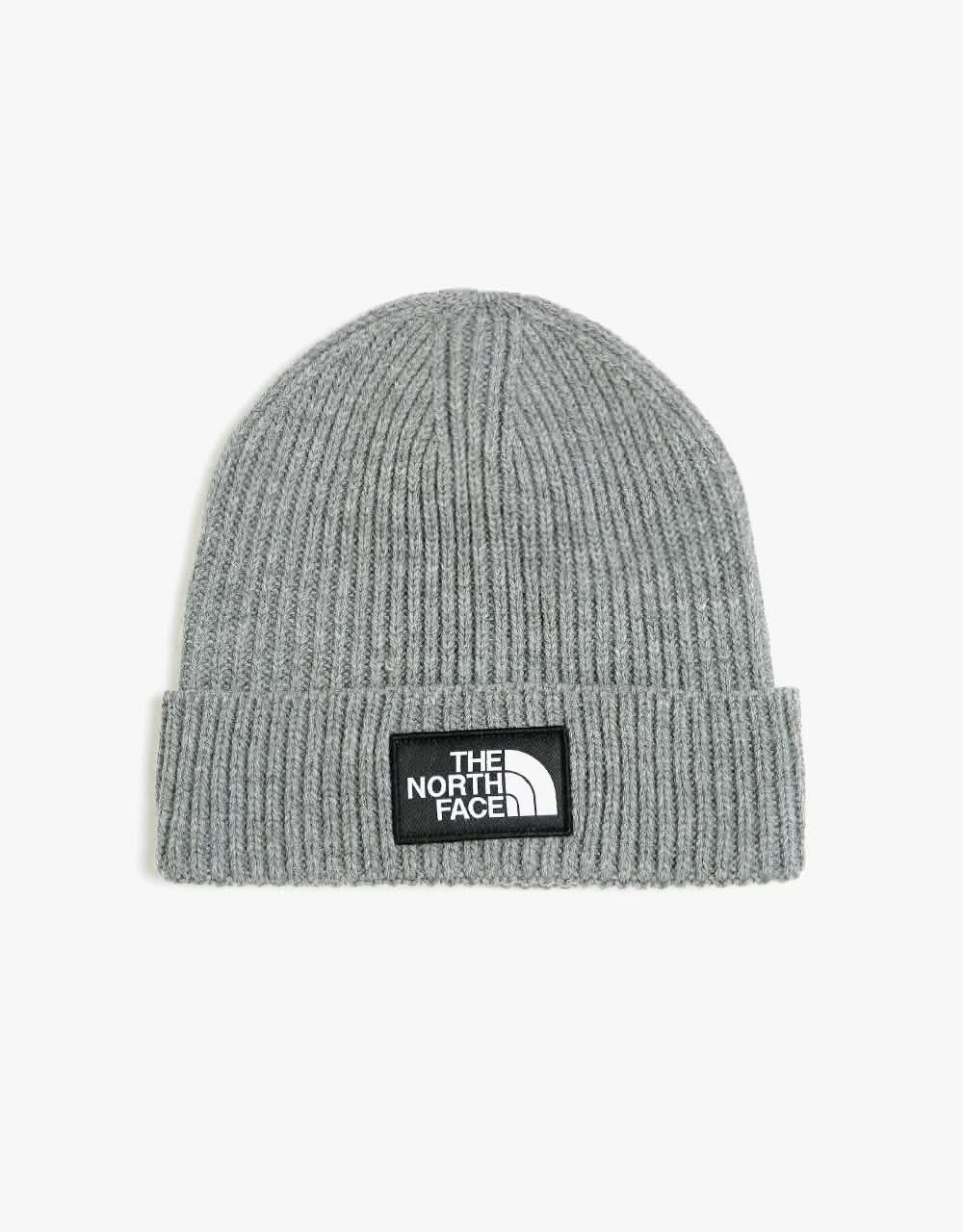 The North Face Box Logo Cuff Beanie   - TNF Medium Grey Heather